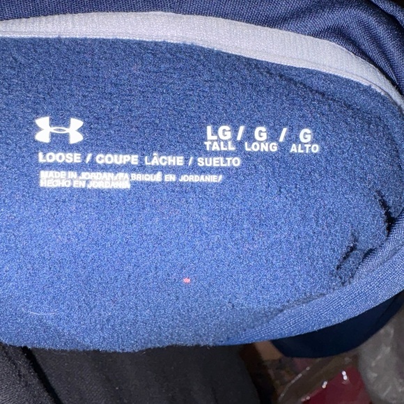 Under Armour Men's Dark Blue Hoodie with White Logo - Picture 3 of 3